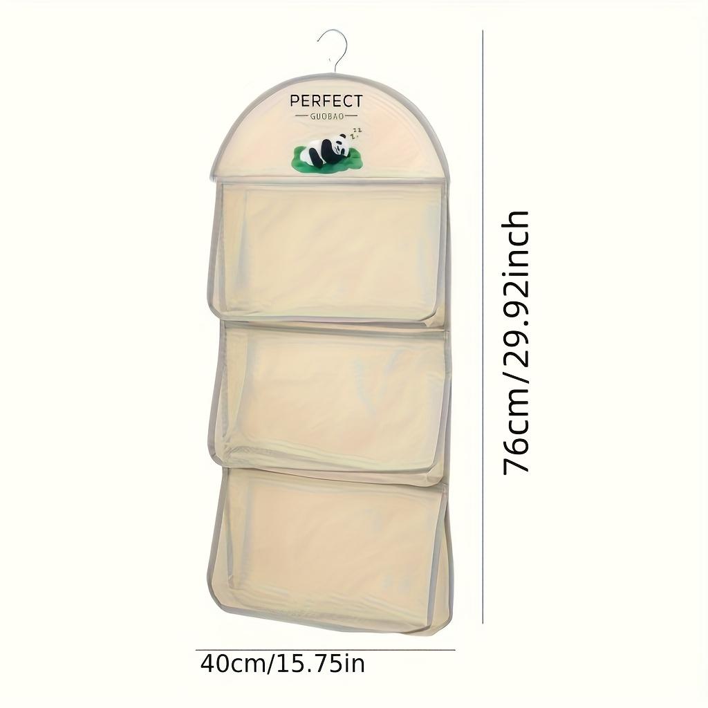 

3-Tier Wall Hanging Organizer - Transparent Mesh Bags for Underwear, Socks, Bra Storage | Dorm & Home Closet Solution білий