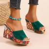 Large size wedge heel sandals women's new summer color is not tired, foot fish mouth high-heeled slippers