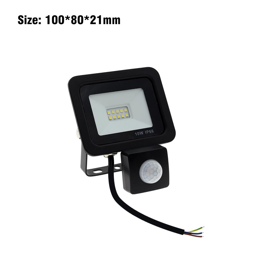 LED Floodlight PIR Motion Sensor White IP66 AC220V Exterior Projector Spotlight SMD2835 Outdoor Lighting Floor Lamp