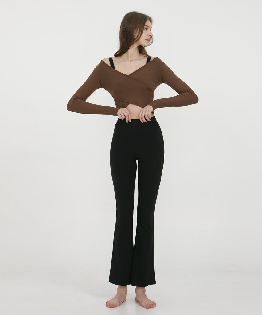 Debiweeo Comfortable Bootcut Pants Devi-B0060-Black