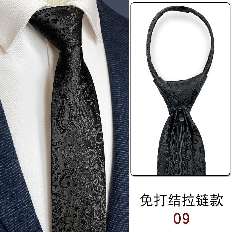 No Knots, Lazy, Simple Zipper, Tie Tie, Formal Wear, Business Work, White-Collar Shirt For Sale, Dark Blue Stripes.