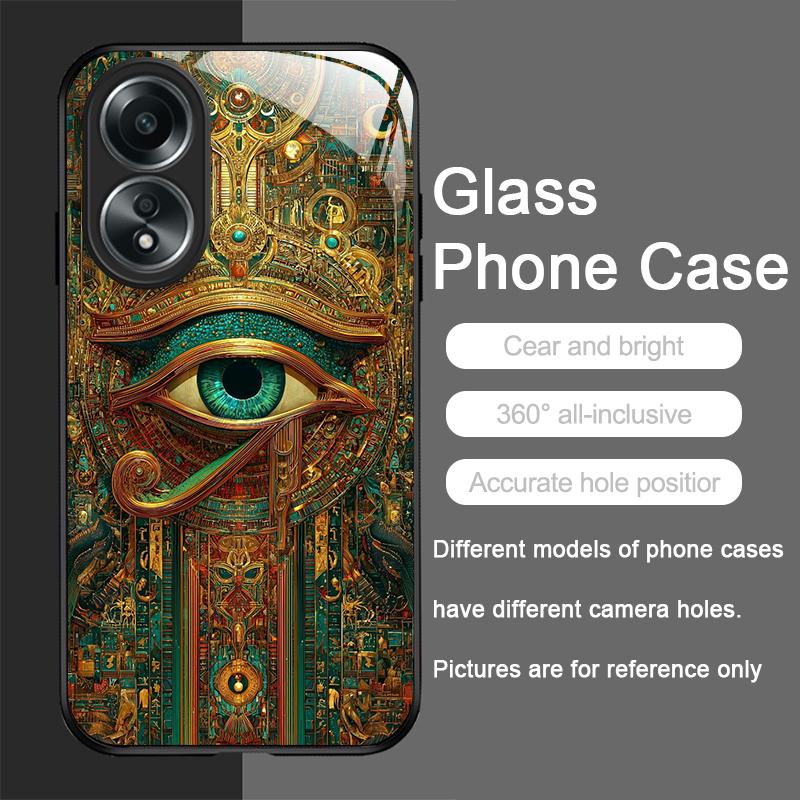 

Ретро Дьявольский Глаз Мистический Тотем Закаленное Стекло Чехол для Телефона для OPPO Realme 13 Pro Plus 12 11 10 9i C55 X7 GT Neo 2 3T Жесткий Чехол Realme GT Neo 3T