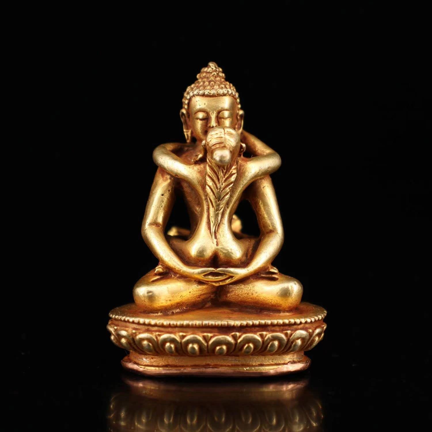 

Tibetan Buddhist Kannon, Miniature Buddha, 6cm, Copper, Buddha Figurine, Small, Decorative, Gift, Brass, God of Marital Harmony, Matchmaking, and