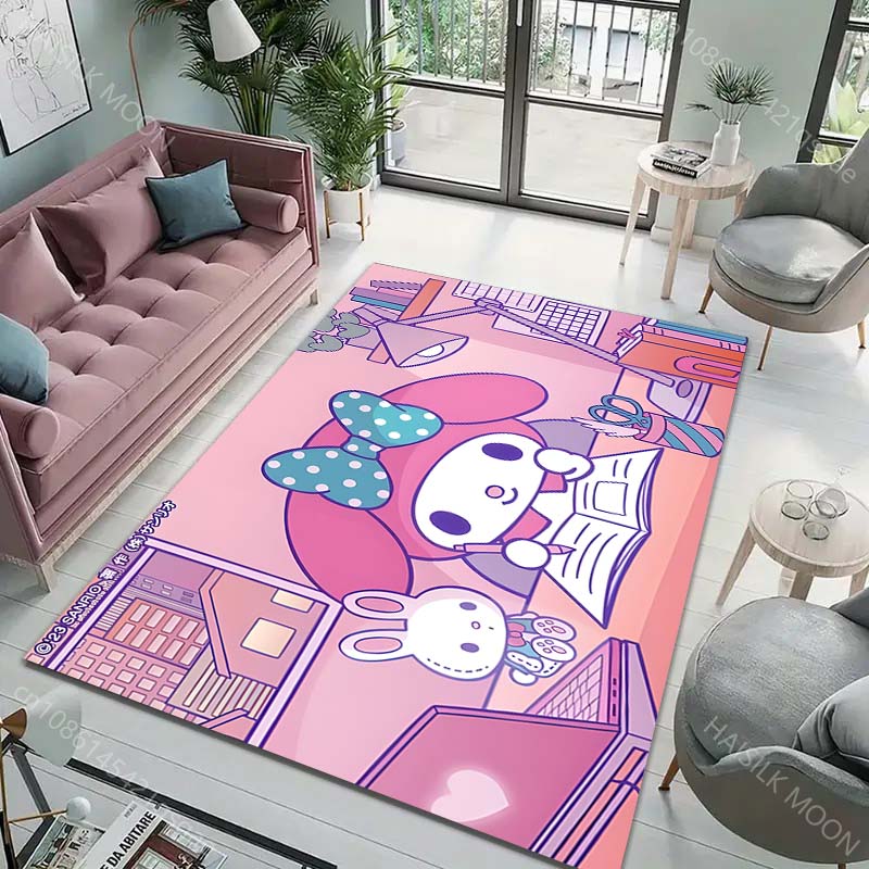 15 Sizes Japanese My Melody Rug Carpet for Living Room Children Bedroom Mat Sofa Doormat Floor Rug Home Decor Anti-Slip Mat