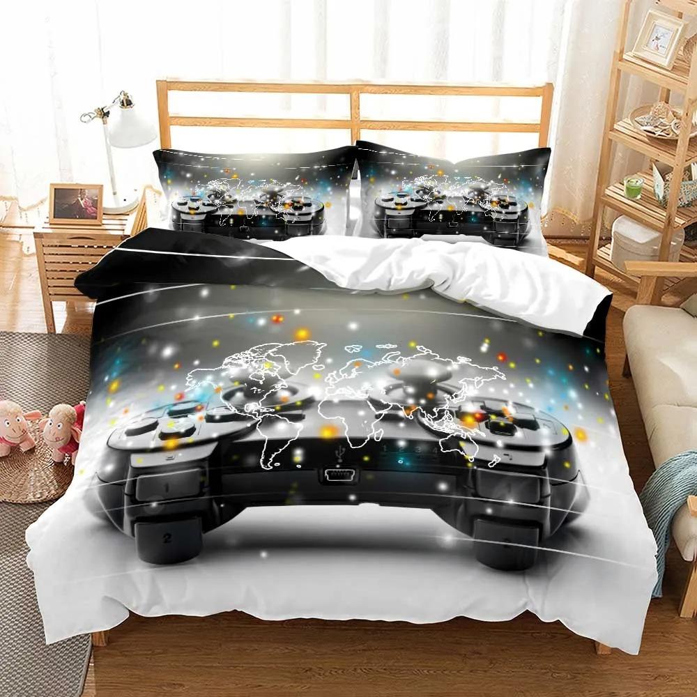 Print Game Bedroom Bedclothes Pillowcases Duvet Cove Set for Boy Fashion Design Teenager Bedding Set for Boys Full Twin Queen