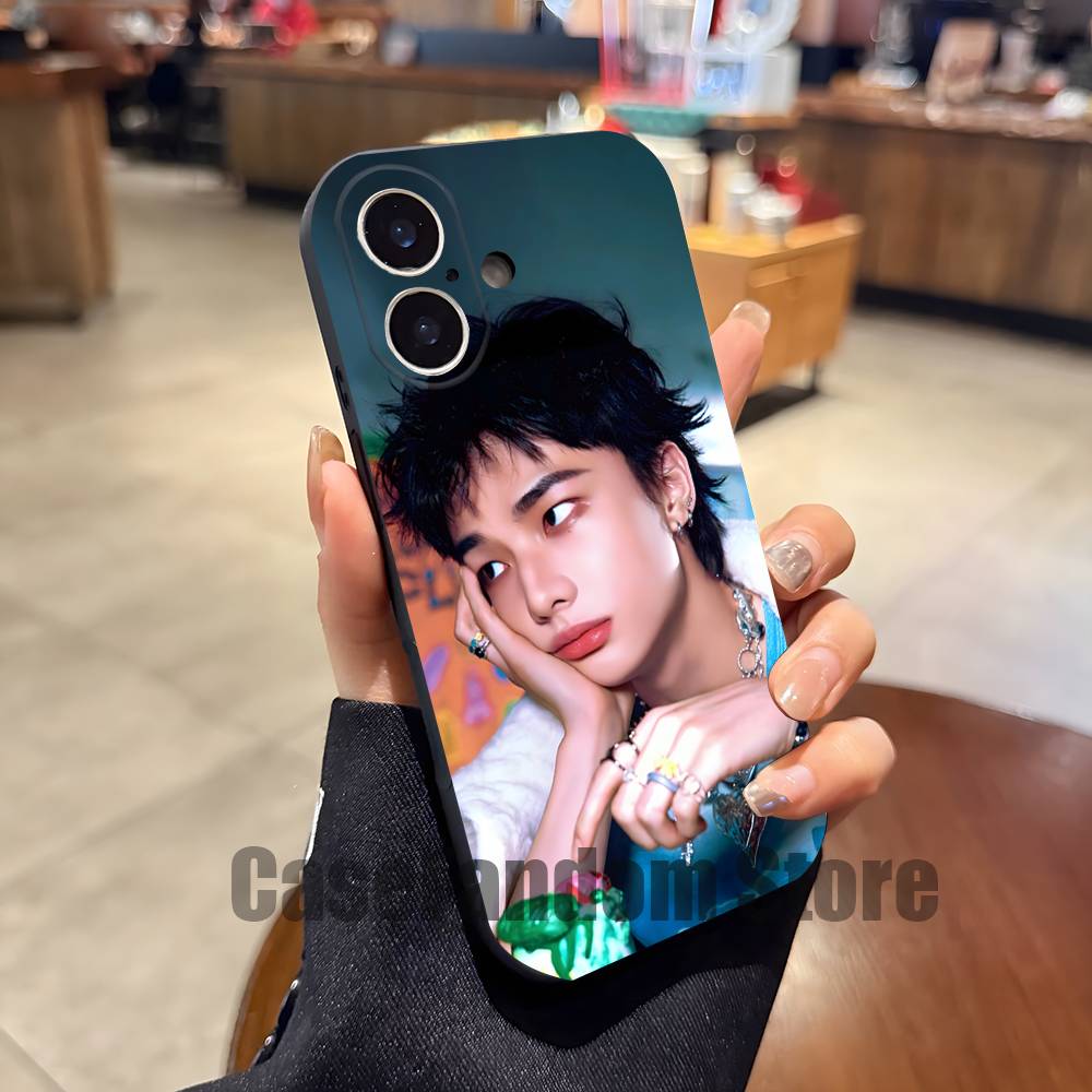 Korea Singer H-Hyunjins For iPhone 17,16,15,14,13,12,11,Pro,Max,Plus Black Soft Cover Phone Case