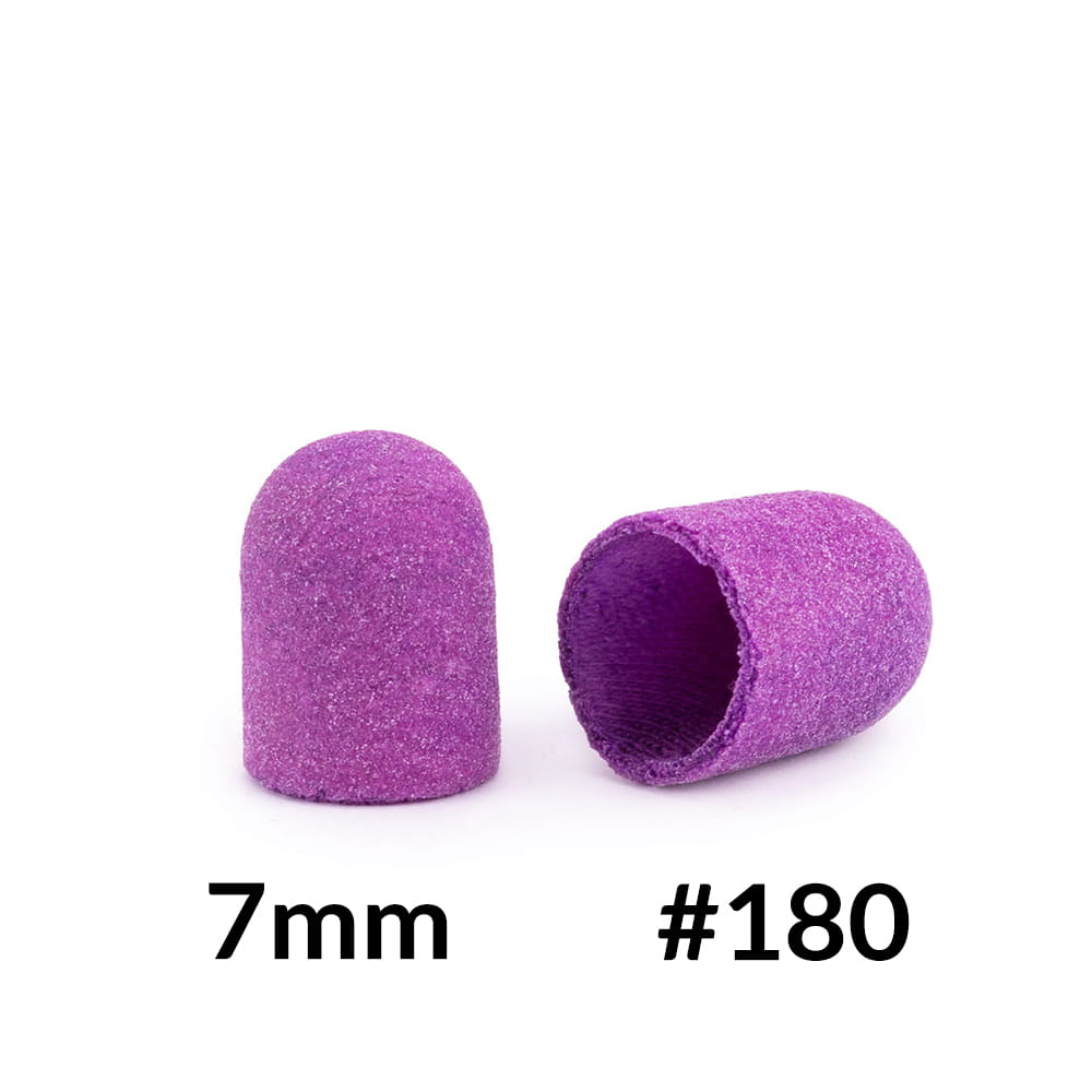 Pediküre-Kappen 7 mm Körnung 180 10 Stück Stoff Podo Allemed Violett Purple
