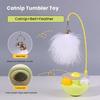 Rocking Cat Toy Interactive Cat Exercise Tumbler with Balls Feather Cat Teaser Stick with 2 Bells for Cat Mental Stimulation Anxiety Relief