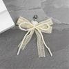 Lace Bowknot Shoe Jewelry for Sneakers Shoelaces Charm Detachable Shoe Clip with Faux Pearls Footwear Accessories