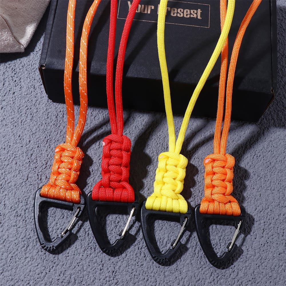Survival Backpack High Strength Camping Hiking Triangle Buckle Paracord Key Ring Keychain Lanyard