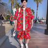 Northeast Floral Print Men’s Summer Suit - Short-Sleeve Shirt & Shorts, Perfect for Vacations & Couples