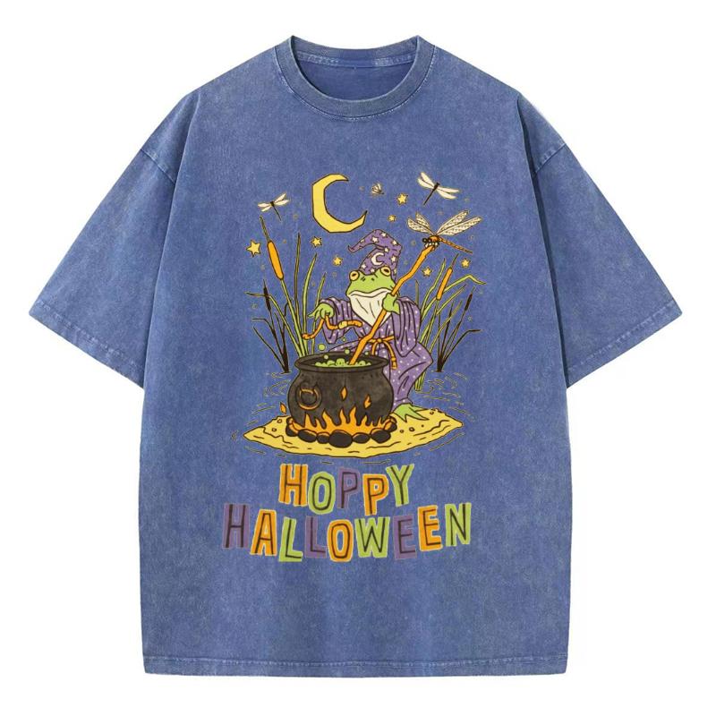 

Счастливого Хэллоуина Принт Ведьмы Женская Футболка для стирки Оверсайз Круглый вырез Дышащая Короткий рукав Крутой топ Мужской S