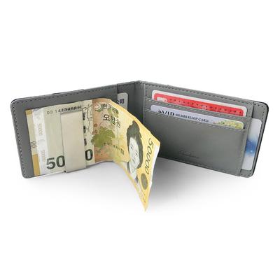 Solide Herren Dünne Bifold Geldklammer Leder Geldbörse Mit Einer Metallklemme Damen Ausweis Kreditkarten Portemonnaie Bargeldhalter Billetera Hombre