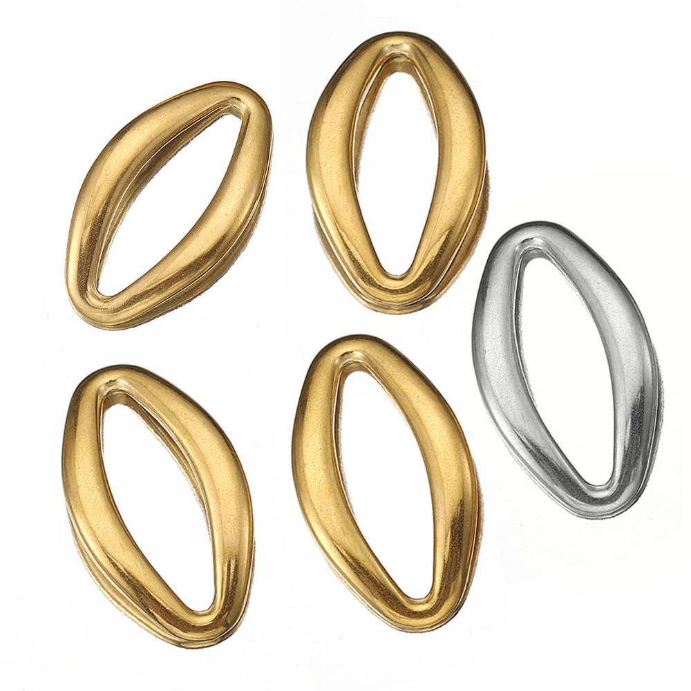 5pcs Stainless Steel Irregular Bezel Blank Gold Color Charms Pendants Connectors for DIY Earrings Necklace Jewelry Making