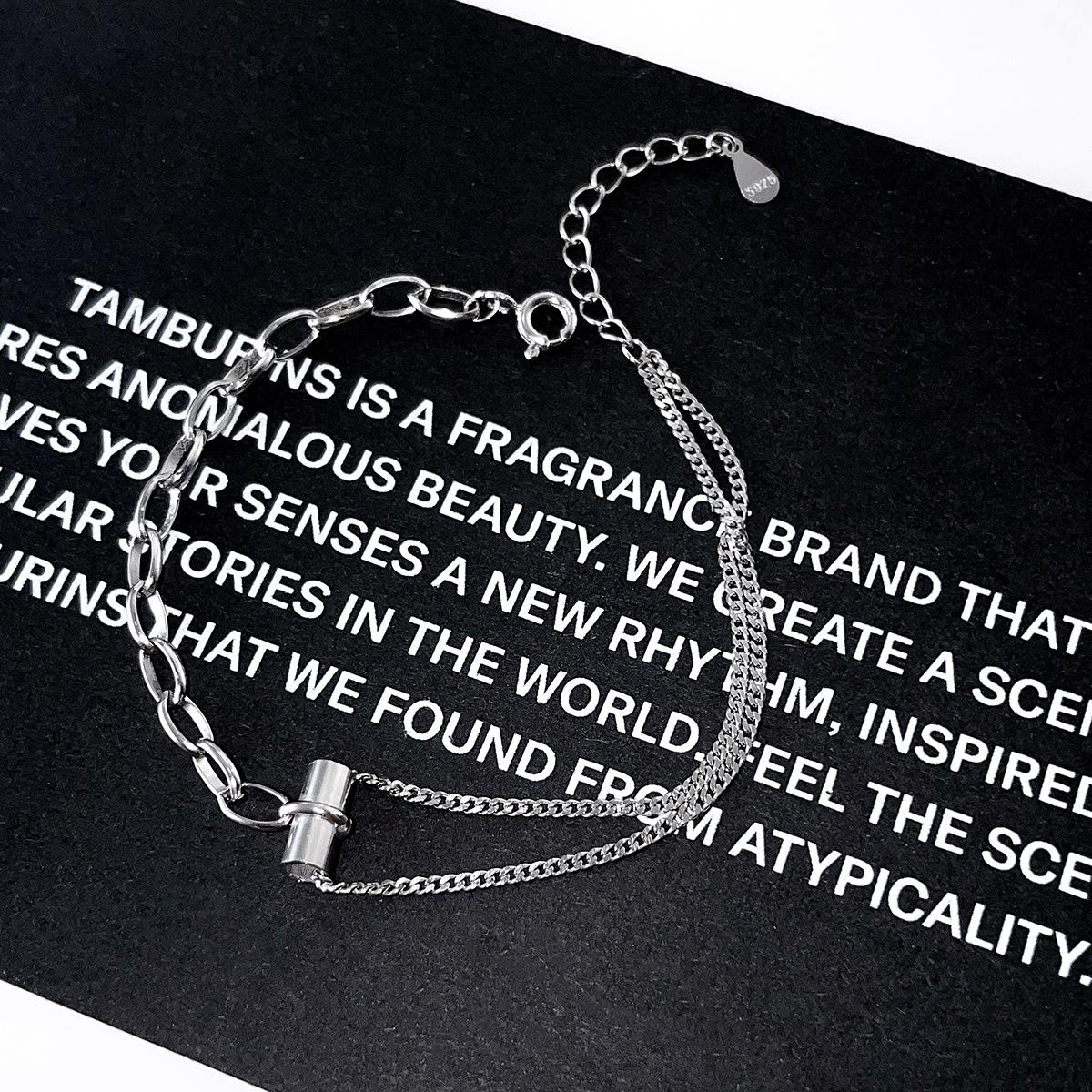 

925 стерлингового серебра двухслойный наборный браслет женский нишевый дизайн sense cool sa cold переплетенные украшения осень новая цепочка на запястье 925 silver