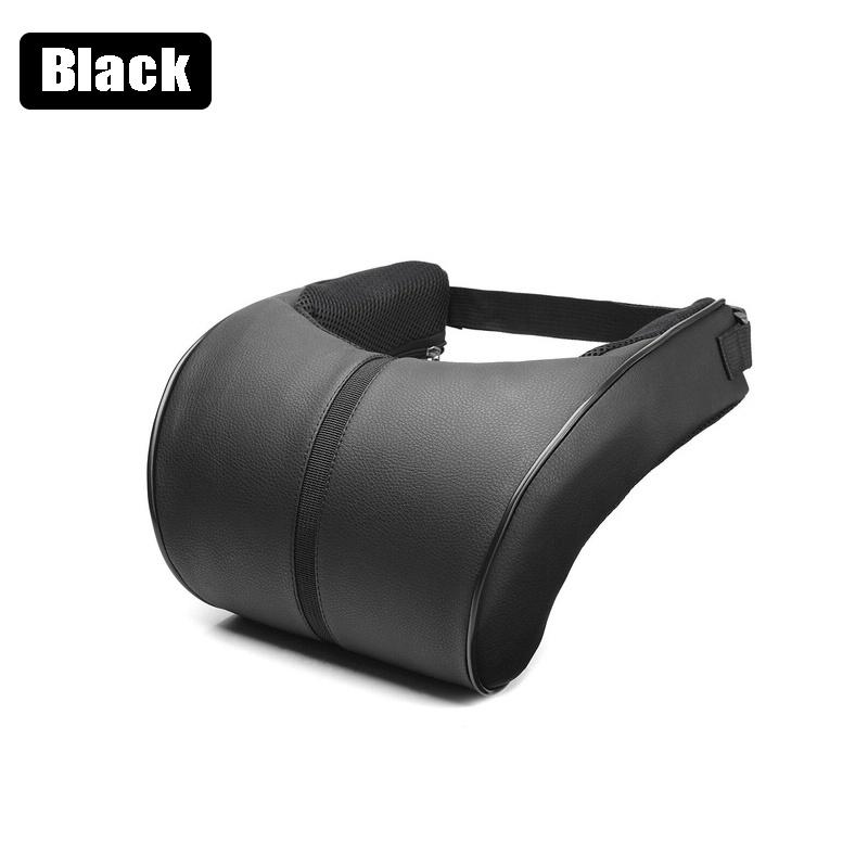 SEAMETAL Car Neck Pillow Memory Foam Pillow 1PC PU Leather Car Auto Seat Neck Rest