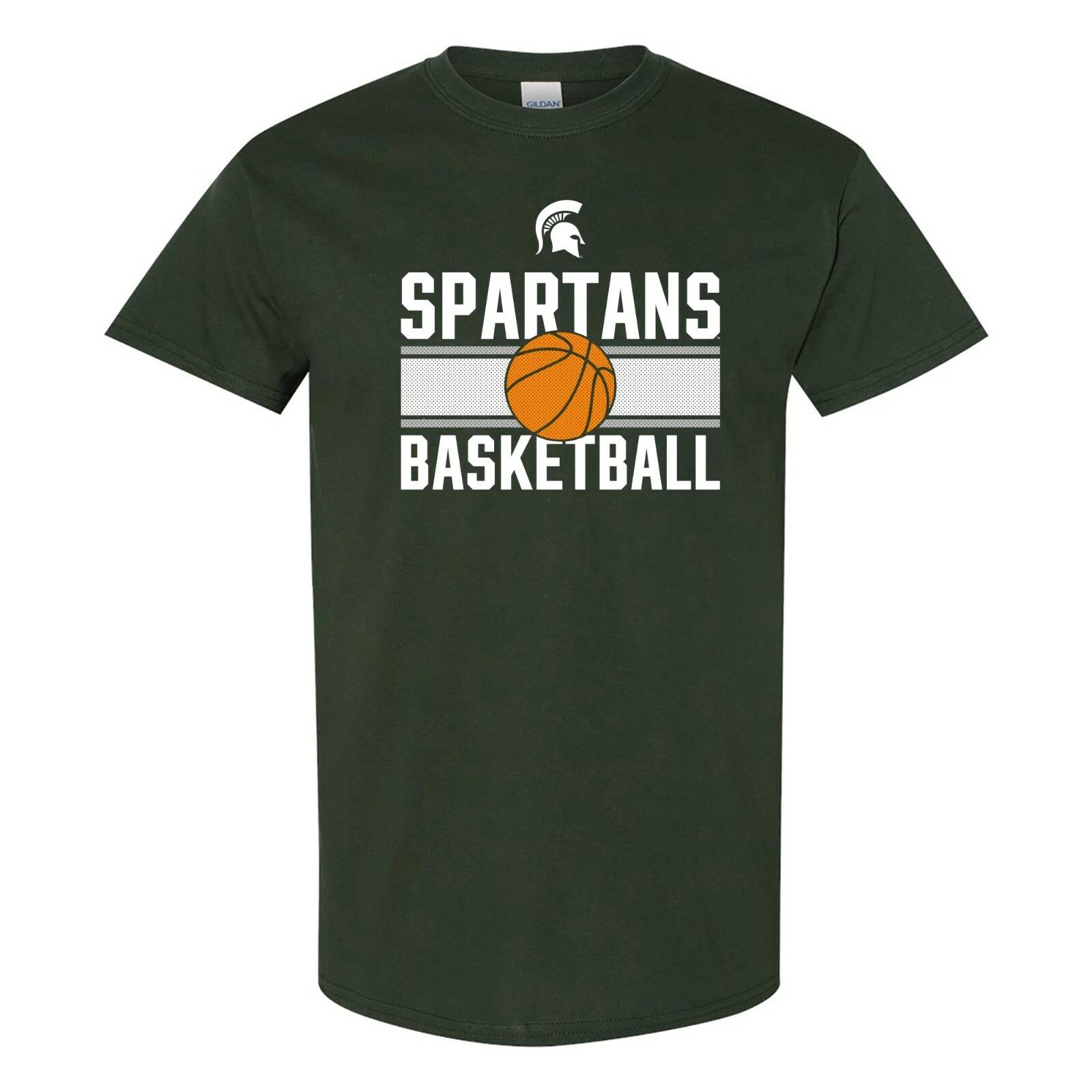 Michigan State Spartans Basketball Mesh - Team Colors Sport T-Shirt - Forest S
