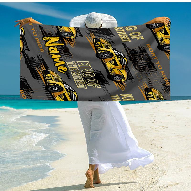Personalisiertes Ultra-Weiches Strandtuch mit Rennsport-Thema, Ideal für Pool - Camping, Tauchen - Perfektes Reiseutensil, Lebendiges Strandtuch.