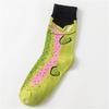 Combed Cotton Cartoon Animal Shark Dinosaur Monster Crocodile Zebra Giraffe Geometric Novelty Funny Unisex Couple Socks Dropship