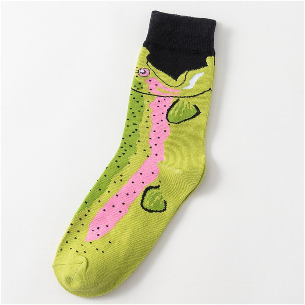 Combed Cotton Cartoon Animal Shark Dinosaur Monster Crocodile Zebra Giraffe Geometric Novelty Funny Unisex Couple Socks Dropship