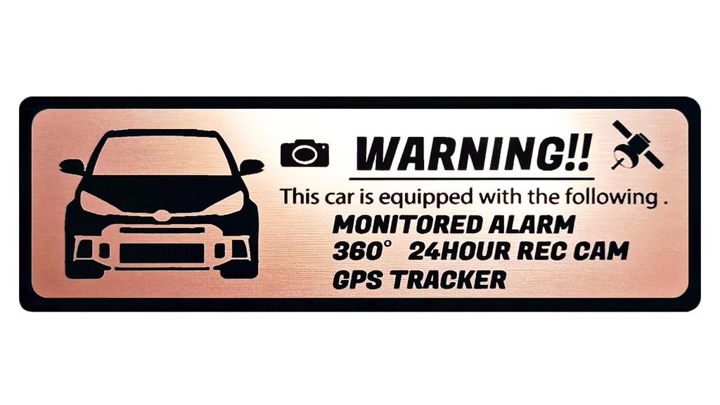 Yaris Late Model Security Car Luxury Car GPS [GR Exclusive] Sticker, Security, VIP, 24-Hour Monitoring, Tracker, Anti-Theft (Pink Gold)