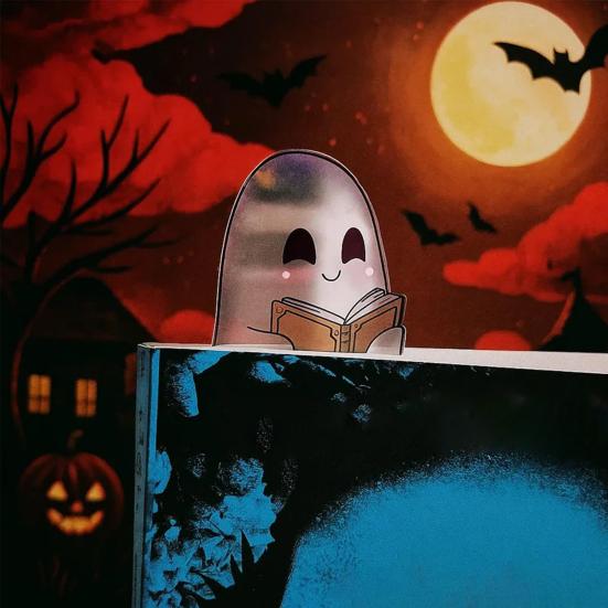 Transparent Ghost Bookmark Halloween Cute Ghost Reading Book Mark Gothic Reading Accessory for Book Lover Gifts