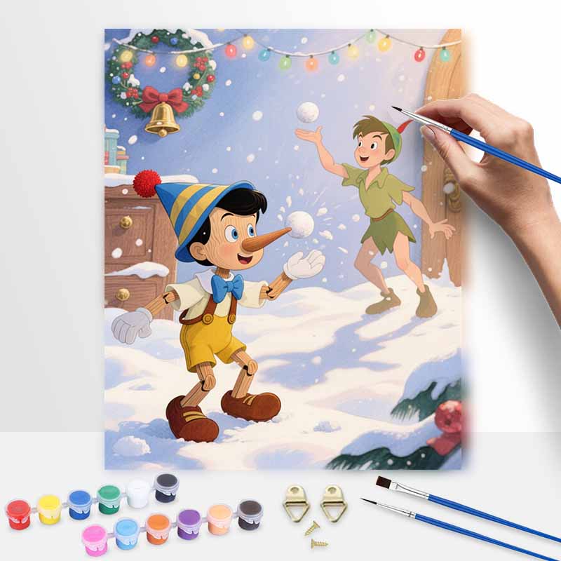 Disney Pinocchio And Peter Pan Painting By Numbers Kit Hand Painting Home Decor 20x30cm
