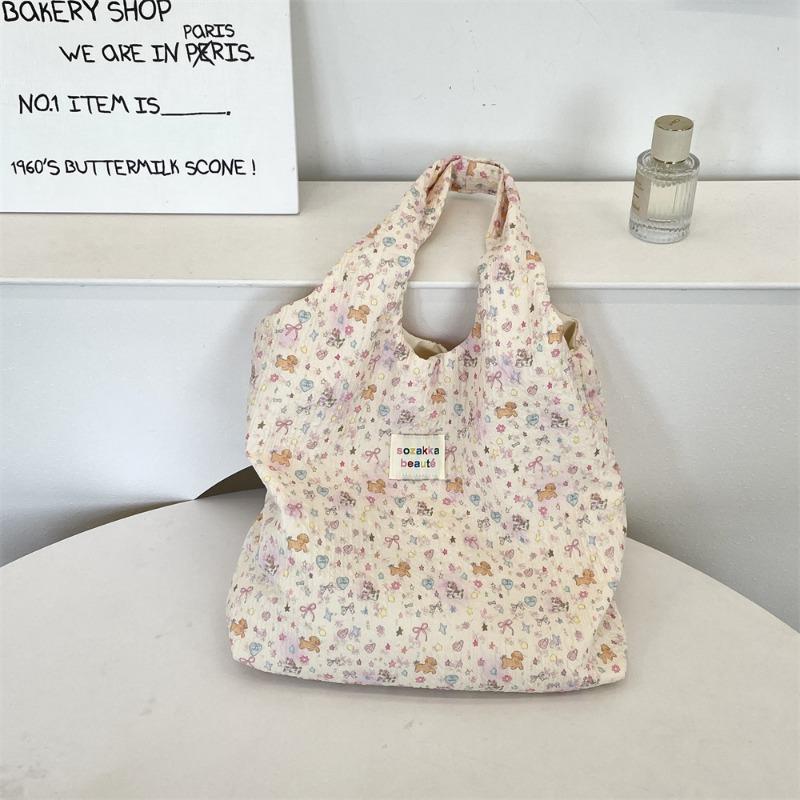 5 Embossed Vest Bag Large Capacity Shoulder Handbag Daily Leisure Student Print Female