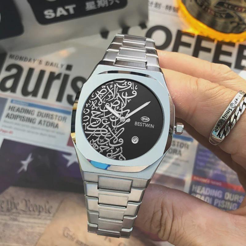 Herren Golduhren Top Marke Luxus Edelstahl Uhrenarmband Hohe Qualität Herrenuhr Kreatives Design Datum Armbanduhr