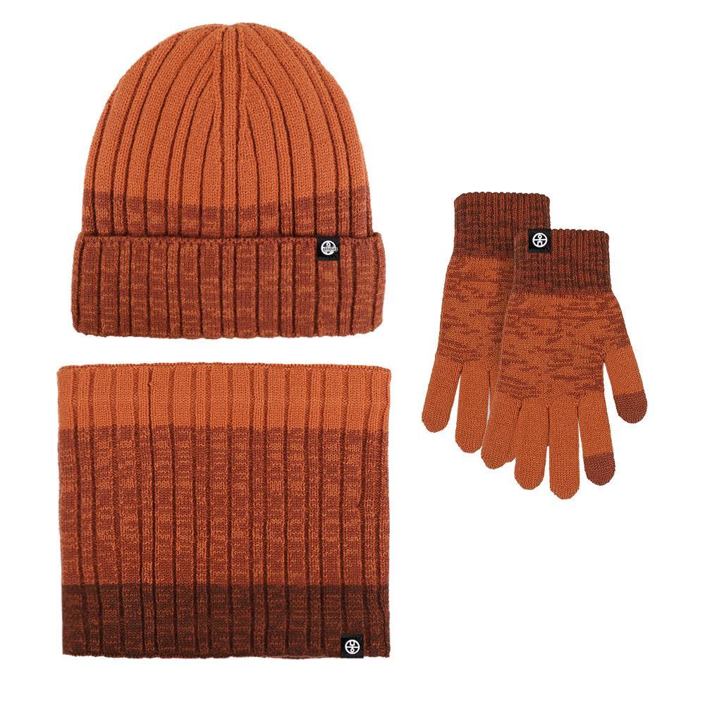 Men's and Women's Winter Cold-Proof Knitted Gloves, Hat, and Scarf Set - Warm and Thickened for Outdoor Use