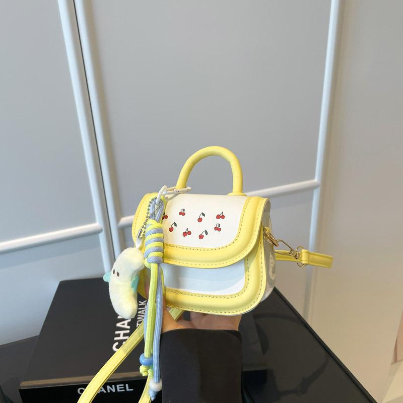Sweet wind portable small square bag women's bag summer new contrasting color mini shoulder bag trendy versatile messenger bag