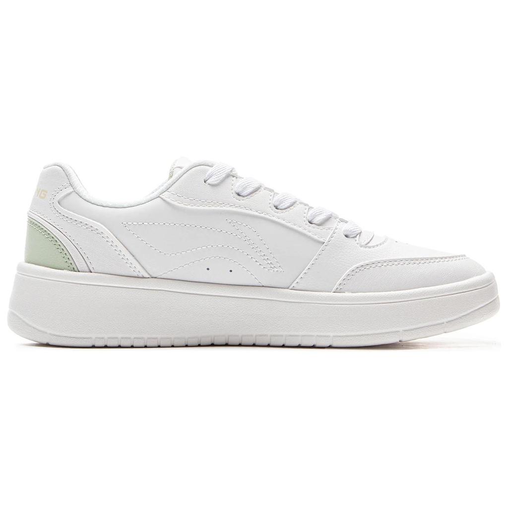 New LiNing Yuanbao V3 Anti Slip Wear Resistant Low Top Skateboard Shoes Women's White Green AGCV108-2