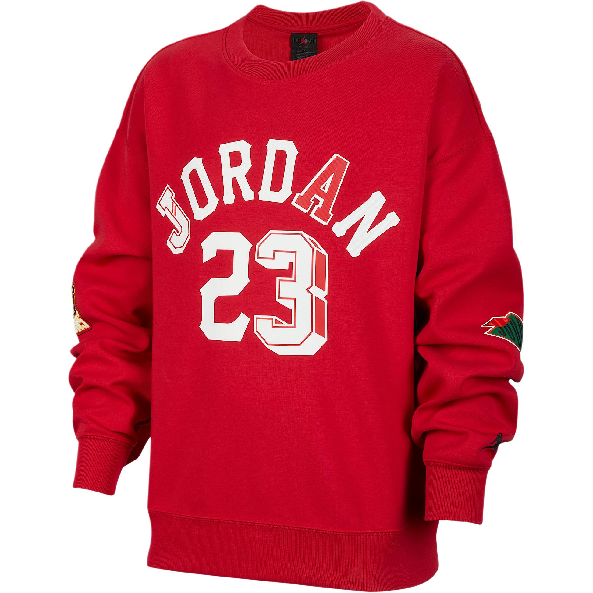 Jordan Essential Fleece Crew Neck Sweatshirt Red Men s II0271-687 S