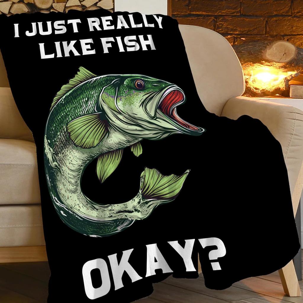 Cartoon fish animal Printed Blanket for Sofa Bed Travel Camping Living Room Office Conditioning Blanket for All Seasons Gifts