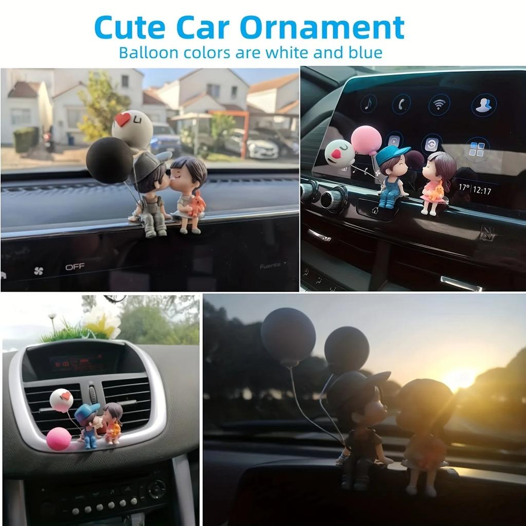 Car Decoration Ornaments Cute Ornaments Couple Action Figurines Balloons For Car Dashboard Decoration
