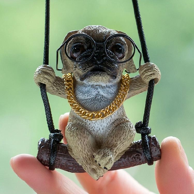 Cute Dog Car Rearview Mirror Ornaments Hanging Pendants Keychain Accessories