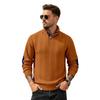 Men S Long Sleeve Casual Stand Collar Button Detail Jacquard Sweatshirt