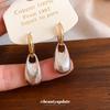 Irregular metal pleated water drop pendant ear buckle casual simple fashion temperament earrings light luxury high-end earrings