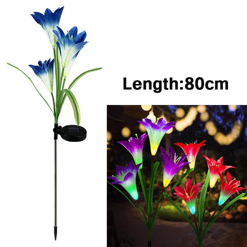 

Outdoor LED Solar Light RGB Color Lily Garden Flower Waterproof Decorative Lamp 600AMH Solar Powered Yard Lawn Pathway Wedding 1 pack синий