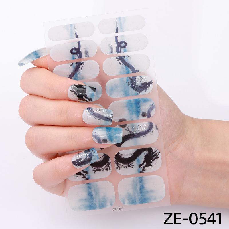 New 16-finger French Manicure Stickers Flash Onion Pink Nail Stickers Simple Manicure Stickers