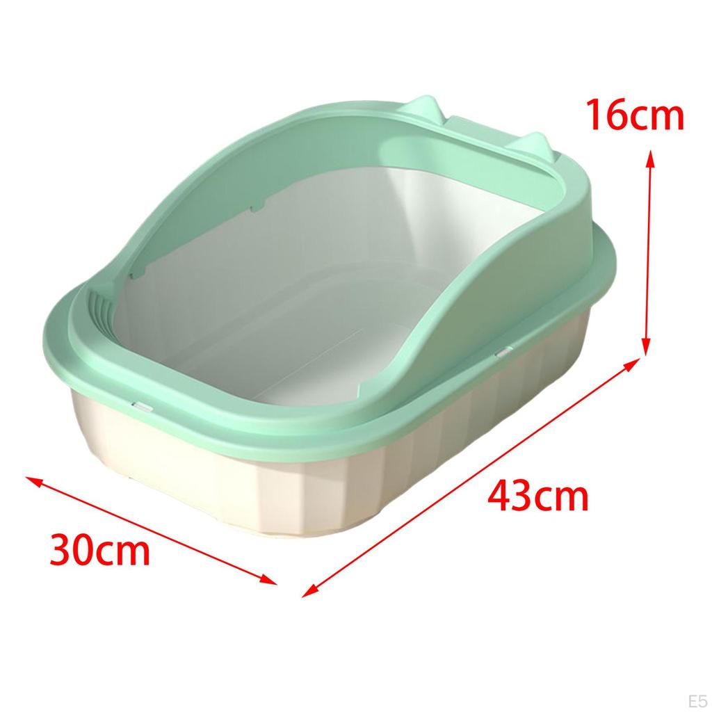 Cat Litter Box Open Top Pet Tray Easy to Clean Anti Splashing Pan Potty Toilet Bedpan