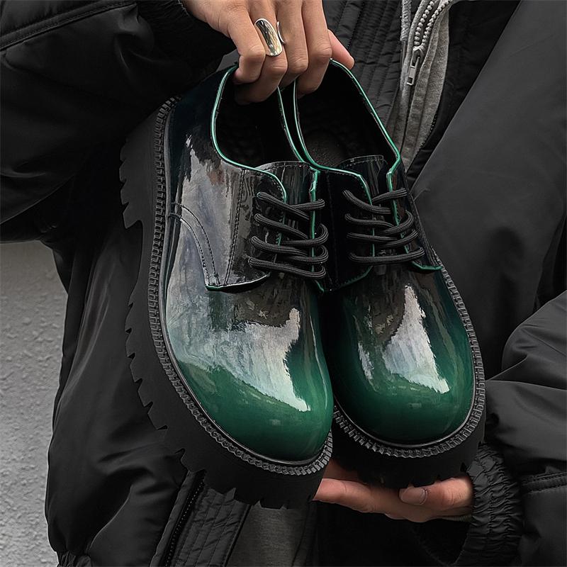 

Модная кожаная обувь для мужчин, из натуральной кожи, больших размеров, высококачественная дизайнерская формальная обувь, повседневная обувь, модная деловая 46 зелёный