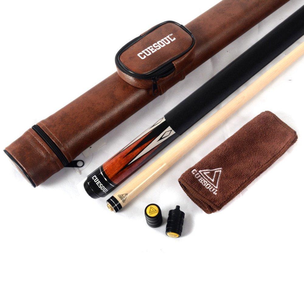 CUESOUL 19oz Jointed Maple Pool Cue Stick Case CSBK006 13mm 58-inch 1/2 +