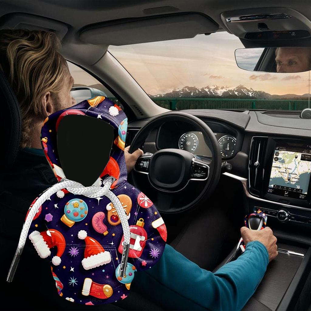 Shift Knob Cover Christmas Car Shift Knob Sweater Protector Christmas Vehicle Accessories For SUV Automotive Truck Holiday