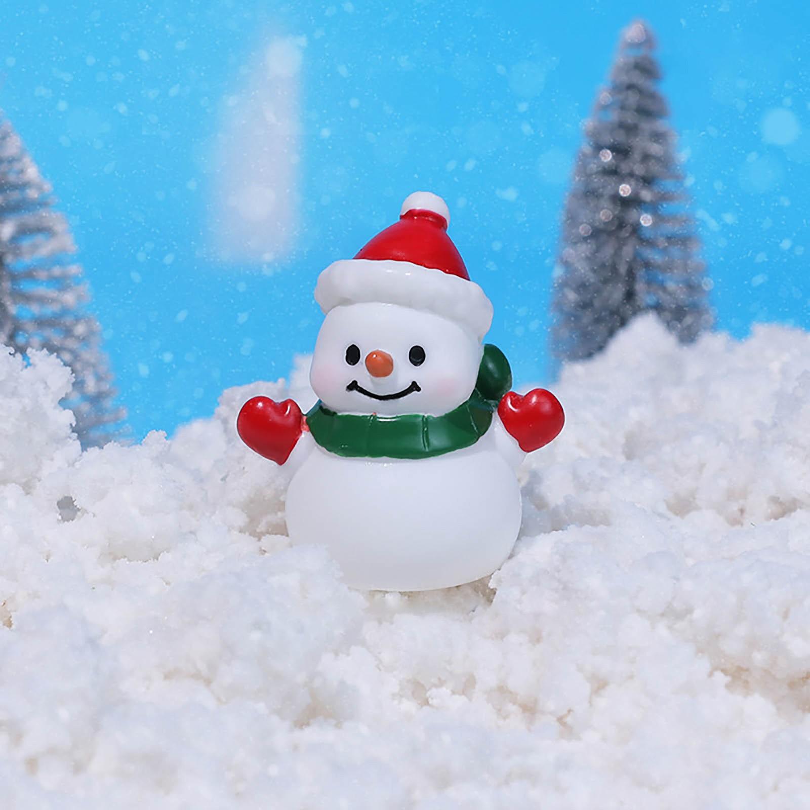 Микроукрашения Рождественская снежная сцена Новый рождественский снеговик Милые поделки — фото 4