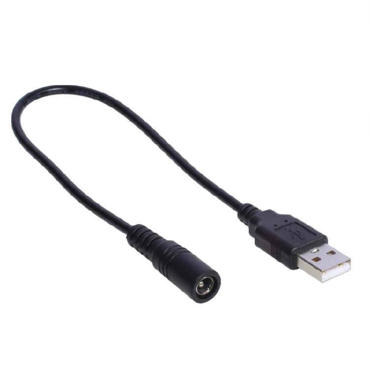 30cm USB to DC 5.5x2.1mm 5V Power Cable Male to Female USB Barrel Connector Wire