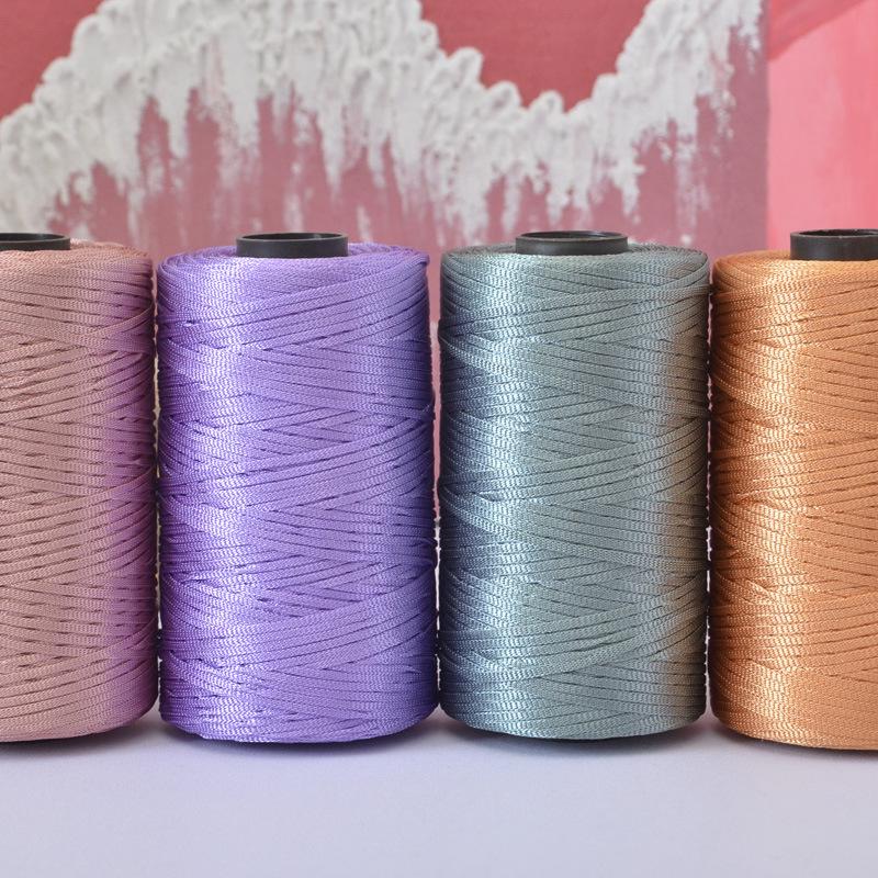 Hand-Woven Mercerized Cotton & Linen Ice Silk Yarn for DIY Crochet Bags, Hats, and Cushions