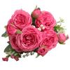 3 Bunches 5 Heads Artificial Persian Roses Wedding Hand Tied Rose Flower Bouquet Living Room Home Decoration Rose Red