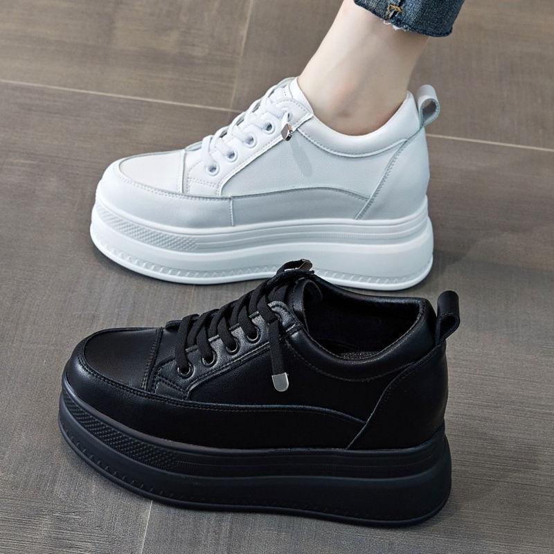 Women's Heightened Little White Shoes 2023 Spring Autumn New Style Thick Soled Versatile Casual Comfortable Sports Trend Shoes