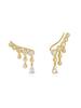 Gold Molten Cascade 925 Silver Bar Climber Earrings E074-09G.